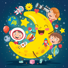 concept design with funny children