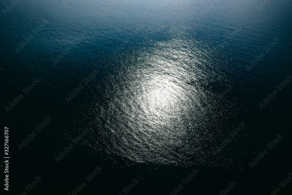 Aerial top down view photo of azure blue ocean waves showing beautiful ...