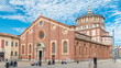 Santa Maria delle Grazie timelapse with blue cloudy sky.