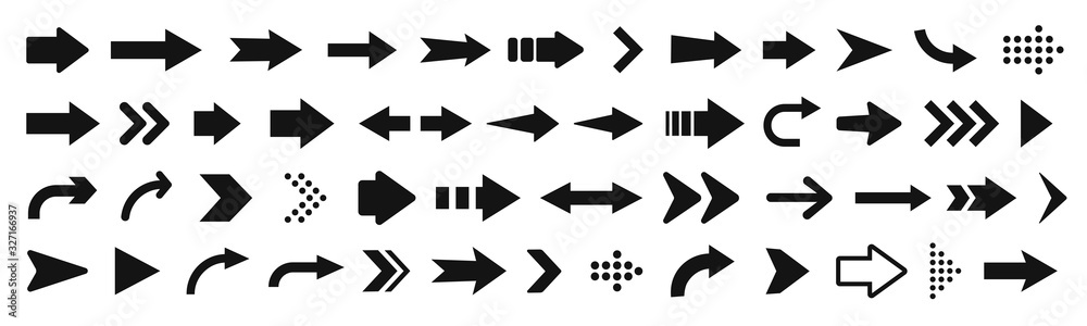 Arrow icon. Mega set of vector arrows - obrazy, fototapety, plakaty 