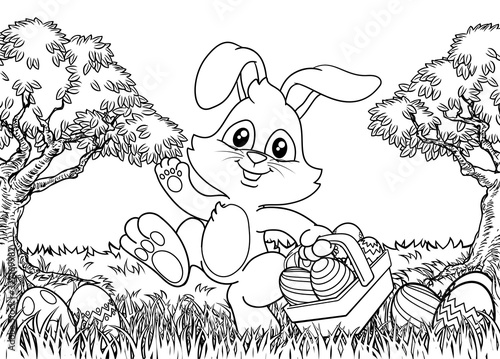 Easter bunny rabbit cartoon...