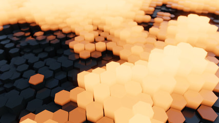 Aufkleber - Hexagon waving and space