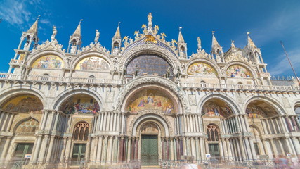 Wall Mural - Basilica of St Mark timelapse . It is cathedral church of Roman Catholic Archdiocese of Venice