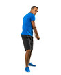 © luismolinero - Full-length shot of African American tennis player man over isolated white background