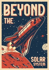 Wall Mural - vintage space colorful poster