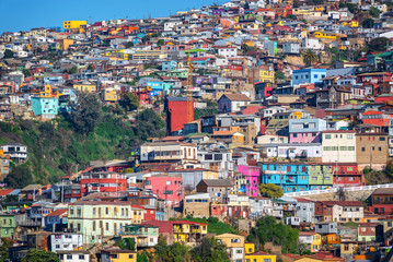 Wall Mural - Colorful houses on a hill of Valparaiso, Chile