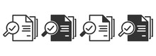 Inspection Icons In Four Different Versions In A Flat Design