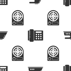 Wall Mural - Set Electric iron , Telephone and Electric heater on seamless pattern. Vector