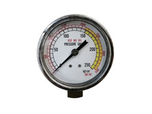 Gas Pressure Gauge Isolated On White Background, With Clipping Path.