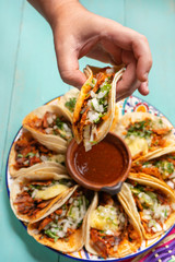 Wall Mural - Mexican pork tacos called 
