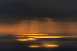 canvas print picture - Crepuscular rays illuminating the sea off the Dorset coastline