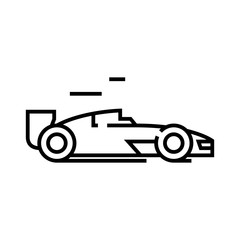 Wall Mural - Race car line icon, concept sign, outline vector illustration, linear symbol.