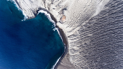 Wall Mural - Aerial view of san benedicto island and its volcano, archipelago of revillagigedo, mexican pacific.