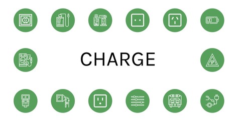 Sticker - charge simple icons set