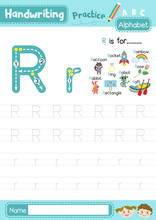 Letter R Uppercase And Lowercase Tracing Practice Worksheet A4