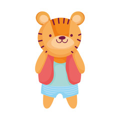 Sticker - cute tiger child animal cartoon character