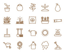 Isolated Gardening Line Style Icon Set Vector Design
