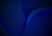 Vector, Blue And Black Wavy Lines, Color Transition