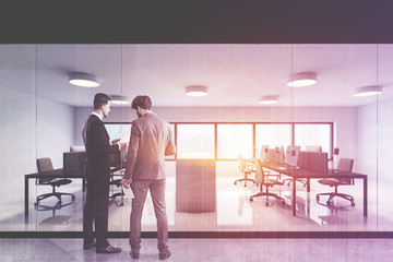 Wall Mural - Managers in white and glass panoramic office