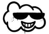 Fototapeta Fototapety dla młodzieży do pokoju - graffiti cool cloud character sprayed in black over white