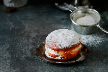 Wall Mural - Fat Thursday celebration - traditional donuts filled with marmalade.