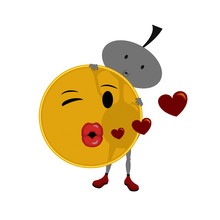 Emoticon Emoji Bacio Con Omino Stilizzato