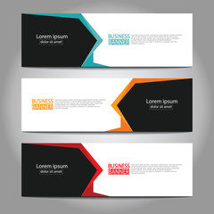 Vector abstract design web banner template. Web Design Elements - Header Design. Abstract geometric web banner template on grey background.Modern banner.