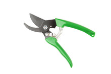 Green Garden Secateurs Isolated On White Background