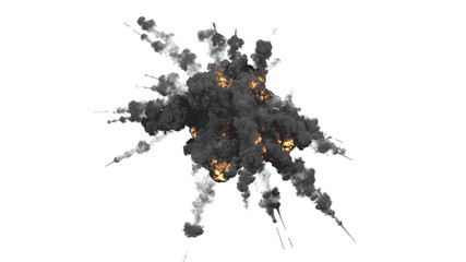 explosion with black smoke