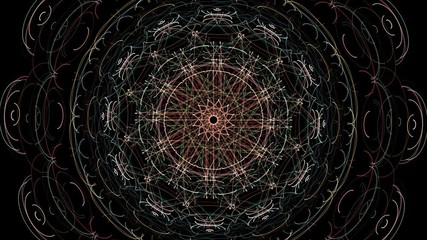 Wall Mural - slowly evolving abstract spiral pattern on black background