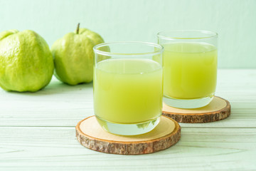 Poster - fresh guava juice glass with fresh guava fruit