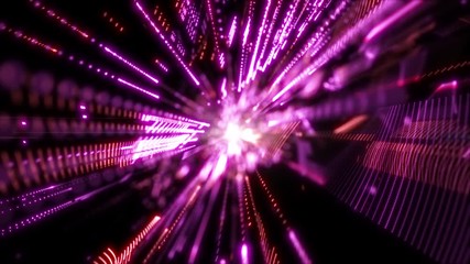 Poster - digital cyberspace with particles and technology digital network connections. abstract geometric mot