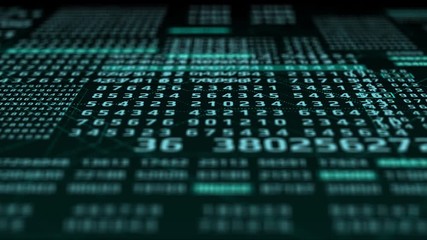 Aufkleber - Digital Binary Code Background Wallpaper Futuristic User Interface. Animation Number  Realtime Selective Focus Technology Processing Element.