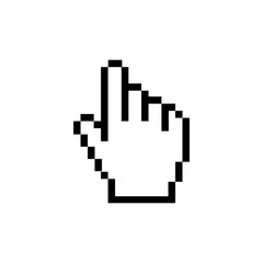 Poster - Realistic glossy pixel arrow cursor background vector.