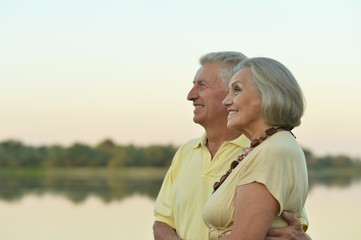 Canvas Print - Portrait of a beautiful caucasian senior couple