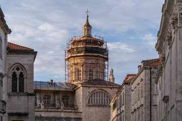 Sticker - City street and ancient building in Dubrovnik, Croatia