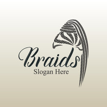 Braids Hair Style Logo Design For Girls