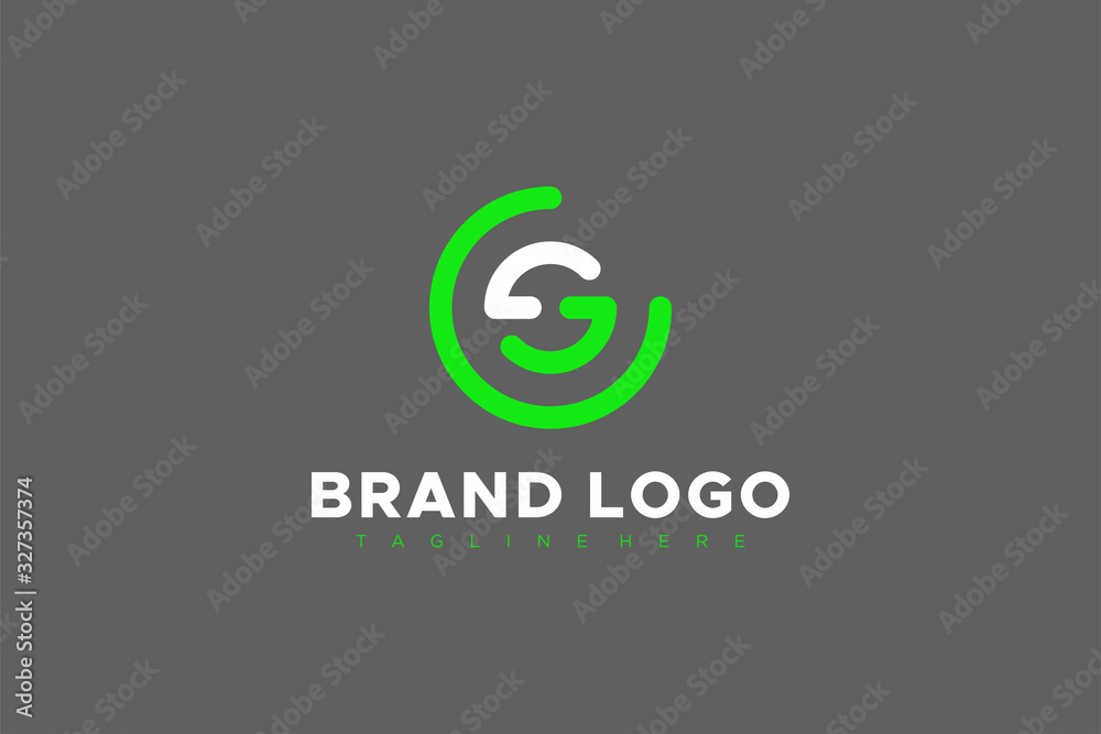 Circular Line Rounded Letter SG or GS Linked Logo. Flat Vector Logo ...