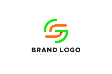 Leinwandbilder - Circular Line Rounded Letter SG or GS Linked Logo. Flat Vector Logo Design Template Element.