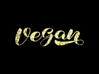 Wall Mural - Vegan brush lettering. Vector stock illustration for card or poster