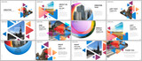 Fototapeta  - Presentation design vector templates, multipurpose template for presentation slide, flyer, brochure cover design, infographic. Colorful design background for professional business agency portfolio.