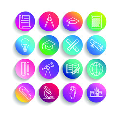Fototapete - Education set icon template color editable. academic school pack symbol vector sign isolated on white background. Education Plan icons vector illustration for graphic and web design.