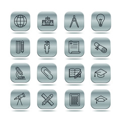 Fototapete - Education set icon template color editable. academic school pack symbol vector sign isolated on white background. Education Plan icons vector illustration for graphic and web design.