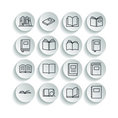Aufkleber - Book set icon template color editable. Book pack symbol vector sign isolated on white background. Simple logo vector illustration for graphic and web design.