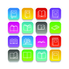 Aufkleber - Book set icon template color editable. Book pack symbol vector sign isolated on white background. Simple logo vector illustration for graphic and web design.