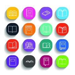 Aufkleber - Book set icon template color editable. Book pack symbol vector sign isolated on white background. Simple logo vector illustration for graphic and web design.