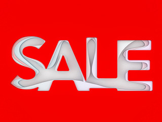 Seasonal sales background. Lettering of sale. 3D