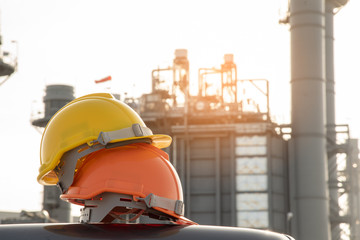 Wall Mural - A engineer hrlmet at construction site