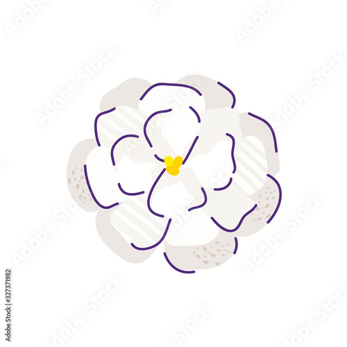 cute gardenia flower nature isolated icon vector illustration design