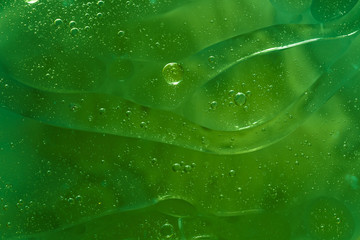 Abstract Green water bubbles background